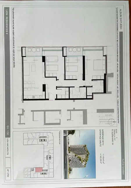 🏡Shitet Apt: 3+1+2🚾 & 2 Bllk (📍Res. Lion 2 / Zogu I Zi ) Super mundësi investimi & Banimi 🔥143m² || Kati 7 - 299.000€ 💶💶