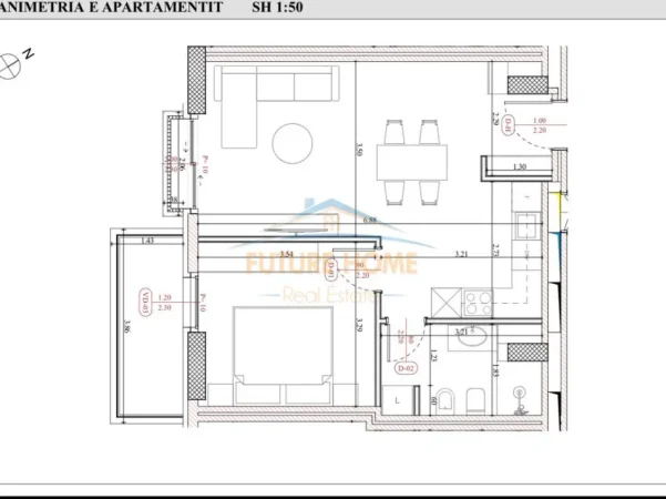 Durres, shitet apartament 1+1 Kati 9, 70 m² 140.060 € (Mali Robit)