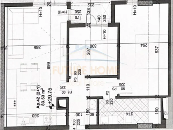 Tirane, shitet apartament 2+1+Ballkon Kati 8, 99 m² 155.000 € (Meis Garden Residence, Fusha e Aviacionit)