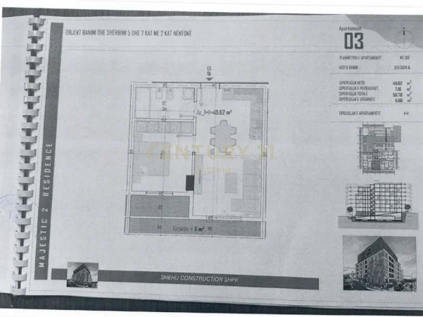 Tirane, shes apartament 1+1 Kati 1, 63 m² 59.780 € (rruga Lek Spiridoni Paskuqan)