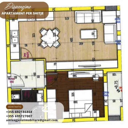 Tirane, shitet apartament 1+1 Kati 2, 68 m² 85.000 Euro (ASTIR)