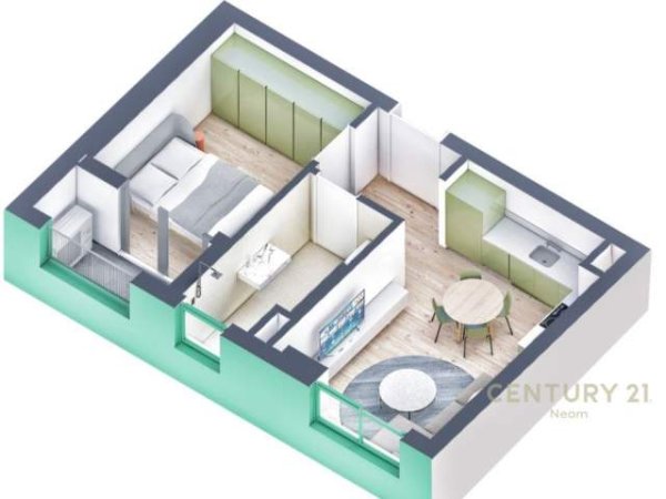 Tirane, shitet apartament 1+1 Kati 3, 52 m² 60000 Euro (Ali Demi)