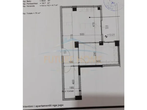 Tirane, shitet apartament 1+1+Ballkon Kati 3, 75 m² 135.000 € (Kompleksi Aura)