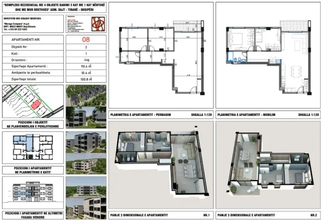 Tirane, shitet apartament Kati 1, 100.8 m² (Rruga Dalip Topi)