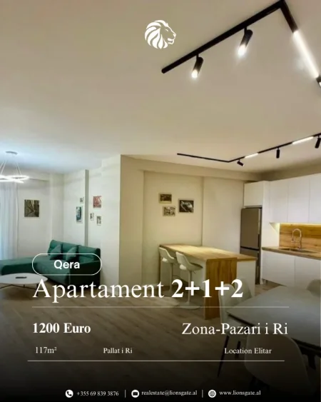 Tirane, jap me qera apartament 2+1 , 117 m² 1.200 € 