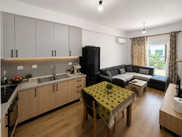 Tirane, jepet me qera apartament 1+1 Kati 1, 65 m² 400 € (Residenca Kadiu ne Ali Dem)