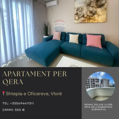 Vlore, jepet me qera apartament 2+1 Kati 6, 90 m² 550 € (Shtepia e Oficereve, Vlore)