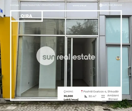 Shkoder, jepet me qera ambjent biznesi Kati 1, 30 m² (POSHTE EXALCO-S)