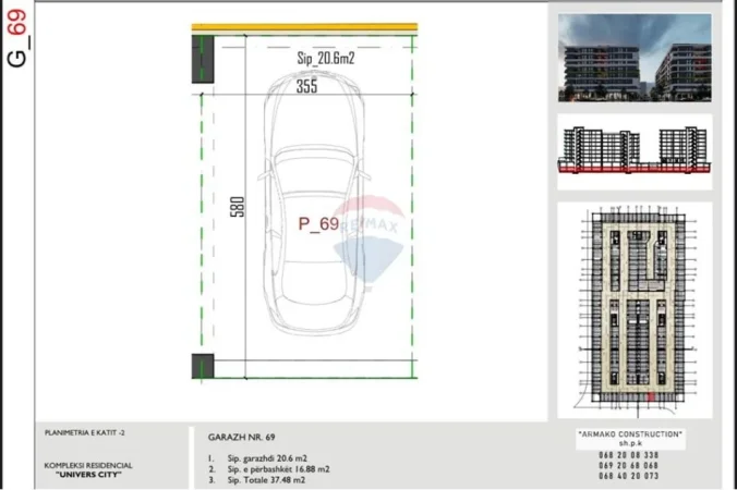 Tirane, shitet garazh | post parkimi , 37 m² (Univers city)