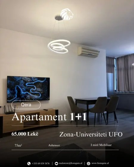 Tirane, jap me qera apartament 1+1 , 75 m² 650 € 
