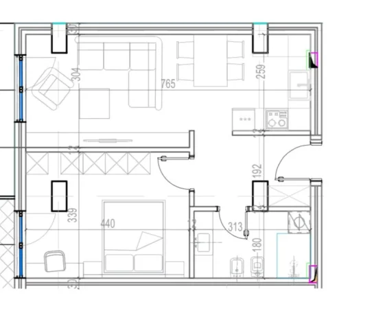 Tirane, shitet apartament 1+1 Kati 2, 72 m² 124.250 € 