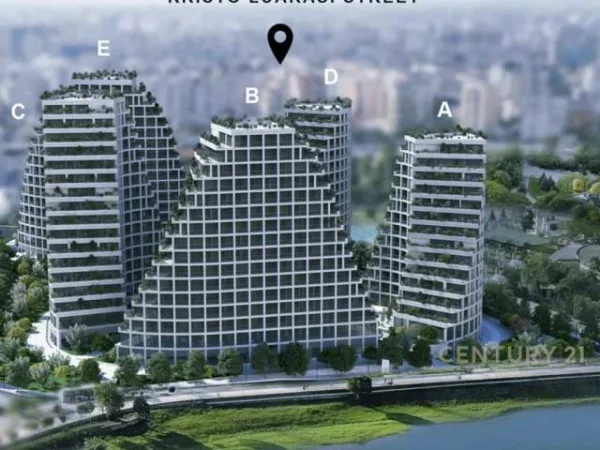 Tirane, jepet me qera apartament 1+1+BLK Kati 2, 68 m² 800 Euro (Lake View Residence, Liqeni i Tiranes)
