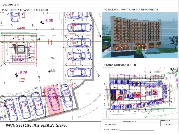 Tirane, shitet nga Pronari, pa-komision garazh | post parkimi Kati -2, 14.4 m²