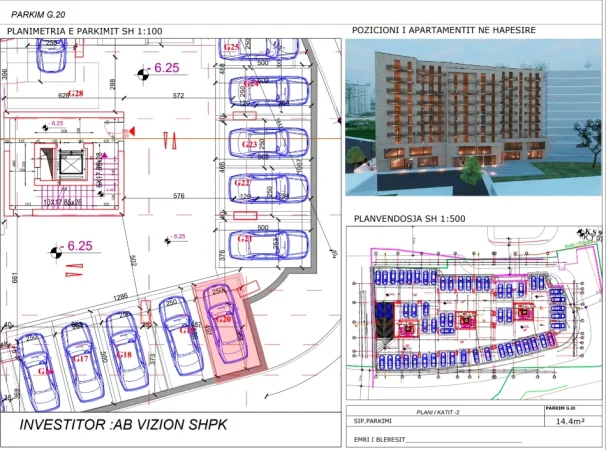 Tirane, shes apartament 2+1+Ballkon Kati 9, 93 m² (me 2 poste parkimi)