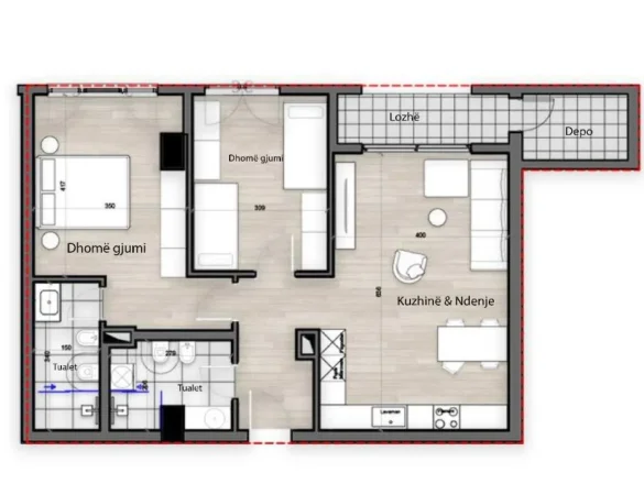 Tirane, shitet apartament 2+1 Kati 2, 121 m² 193.800 € (Porcelan)