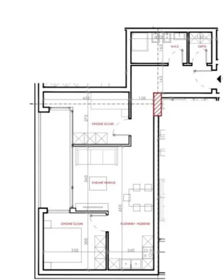 Tirane, shitet apartament 2+1 Kati 7, 105 m² 99.940 € (Astir)