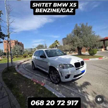 Tirane, shitet makine BMW X5 35i xDrive M performance Benzin+Gaz, e bardhë automatik Klima 2.190.000 km