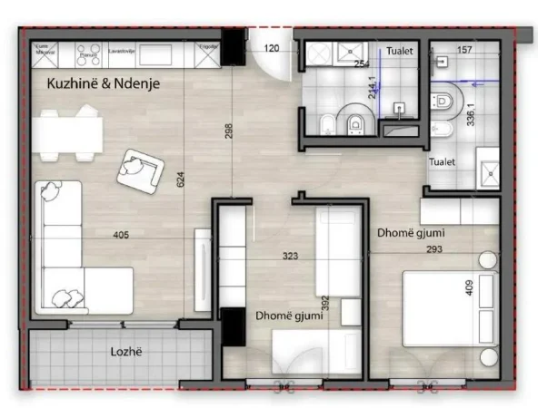 Tirane, shitet apartament 2+1 Kati 3, 109 m² 174.624 € (Porcelan)