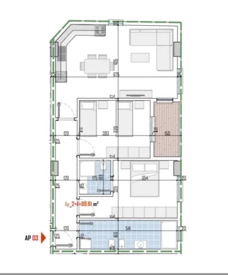 Tirane, shitet apartament 2+1 Kati 0, 104 m² 103.640 € (Paskuqan)