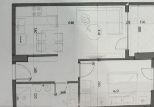 Tirane, shitet apartament 1+1 Kati 4, 55 m² 53.000 € (kamez)