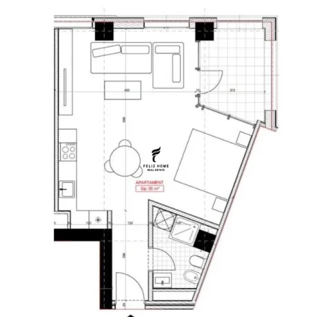 Tirane, shitet apartament 1+1 Kati 4, 63 m² 90.000 € (ASTIR)