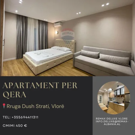 Vlore, jepet me qera apartament 1+1 Kati 3, 70 m² 450 € (Rruga Dush Strati, Vlore)