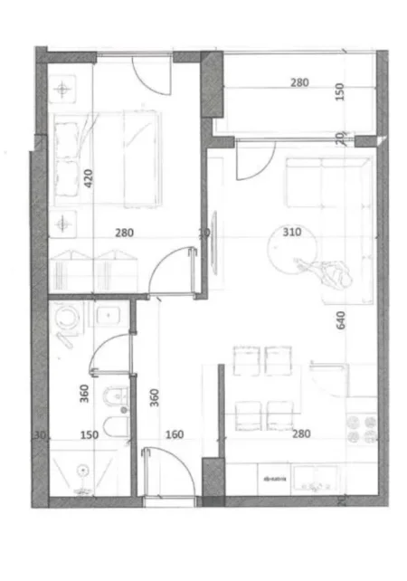 Tirane, shitet apartament 1+1+Ballkon , 60 m² 44.200 € (Kamez, Venatino Residence 4)