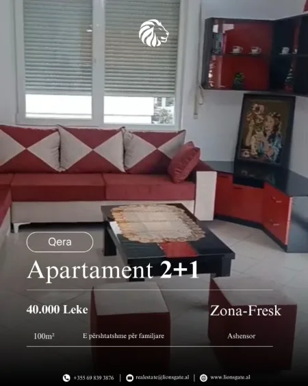 Tirane, jap me qera apartament 2+1 , 100 m² 400 € 