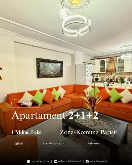 Tirane, jap me qera apartament 2+1+Aneks+Ballkon , 105 m² 1.000 € 
