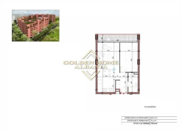 Tirane, shitet apartament , 79 m² (shkoze)