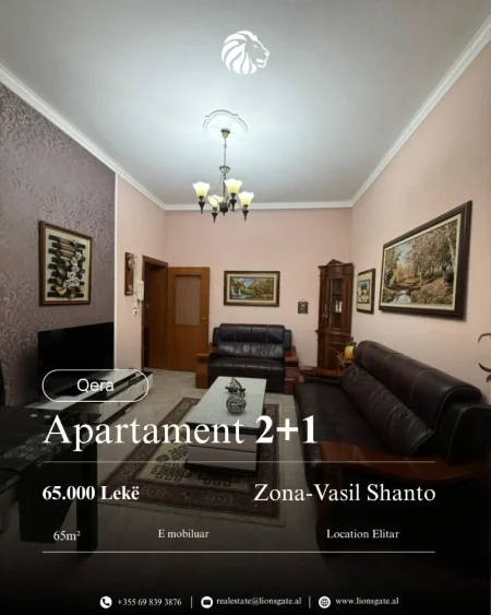 Tirane, jap me qera apartament 2+1 , 65 m² 650 € 