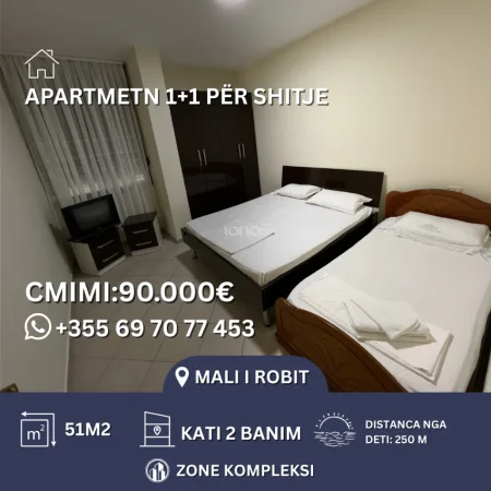 Mali Robit, shitet apartament 1+1 Kati 2, 51 m² 90.000 € 