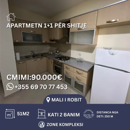 Mali Robit, shitet apartament 1+1 Kati 2, 51 m² 90.000 € 