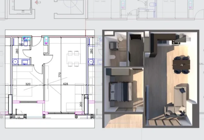 Tirane, shitet apartament 1+1+Ballkon Kati 15, 82 m² 215.500 € (Parku Olimpik)
