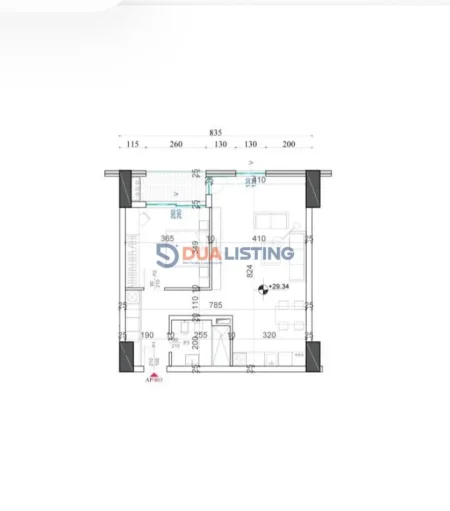 Tirane, shitet apartament 1+1 , 88 m² 132.900 € 