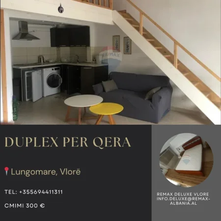Vlore - Lungomare, jepet me qera apartament 1+1 Kati 0, 28 m² 300 € (Aleksandër Moisiu – vijë e dytë e Lungomares)