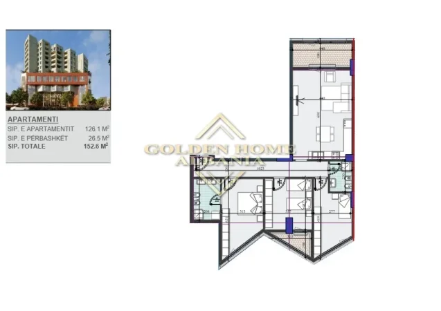 Tirane, shitet apartament , 153 m² (zogu i zi)