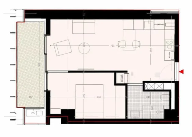 Tirane, shes apartament 1+1+Ballkon Kati 2, 71 m² 113.200 € (paskuqan)