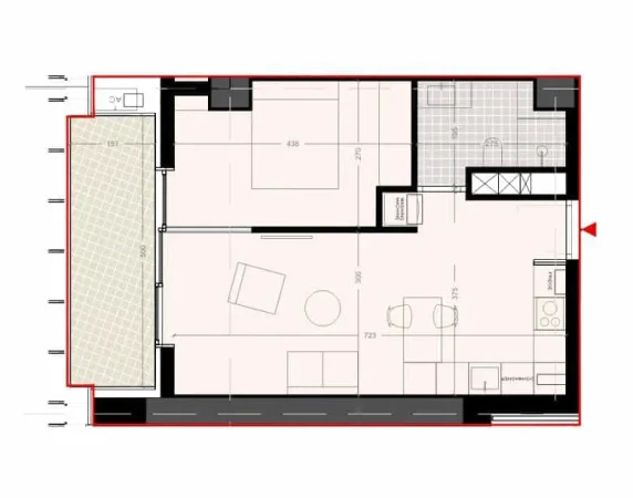 Tirane, shes apartament 1+1+Ballkon Kati 4, 72 m² 115.400 € (kthesa kamezes)