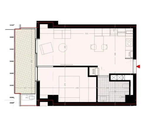 Tirane, shes apartament 1+1+Ballkon Kati 2, 65 m² 105.200 € (kthesa e kamezes)
