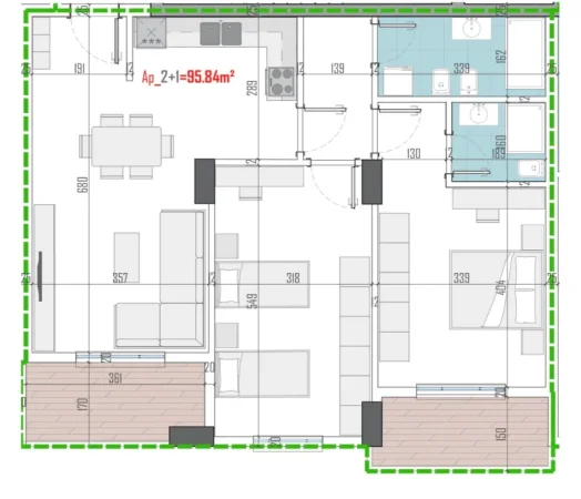 Tirane, shitet apartament 2+1 , 111 m² 122.300 € (Paskuqan, Arden Hill Residence)