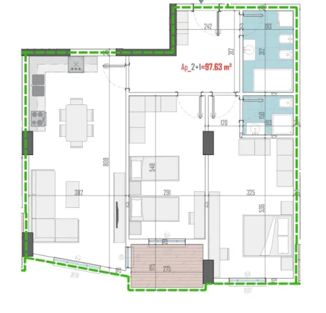 Tirane, shitet apartament 2+1 , 113 m² 124.600 € (Arden Hill, Paskuqan)