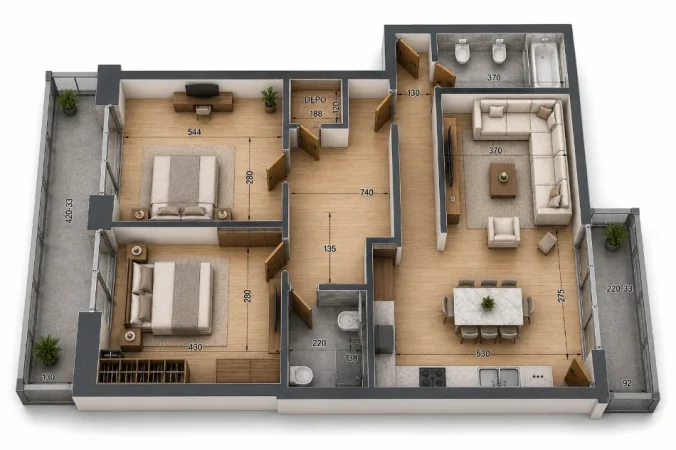Tirane, shitet apartament 2+1 , 121 m² (Bulevardi i Ri, Orbital 2)