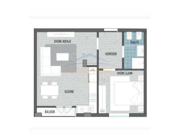 Tirane, shitet apartament 1+1+Ballkon Kati 2, 61 m² 82.674 € (Sauk)