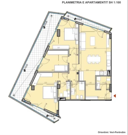Tirane, shitet apartament 3+1+Ballkon Kati 3, 163 m² (Liqeni i Thate)
