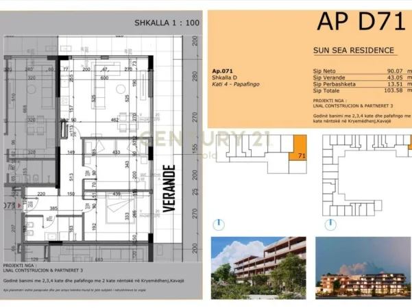 Golem, shitet apartament+verande | Penthouse 2+1+Ballkon Kati 4, 146 m² 157.000 € 