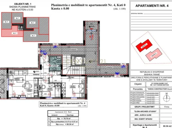 Tirane, shitet apartament 2+1 Kati 1, 80 m² 160.720 € (sauk i vjeter)