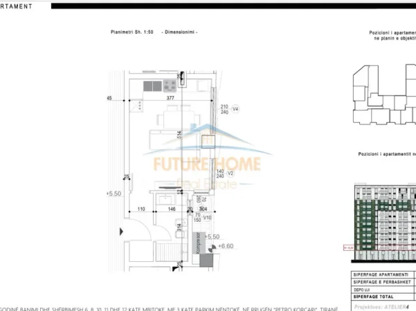 Tirane, shitet garsonier Kati 1, 44 m² 150.000 € (Komuna e Parisit)