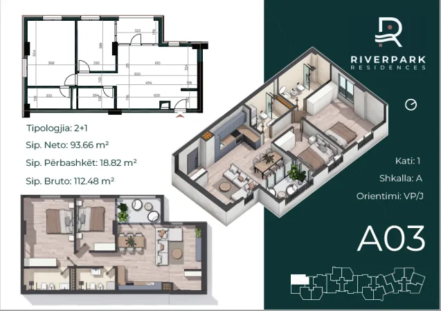 Tirane, shitet apartament 2+1 Kati 1, 112 m² 168.720 € (Sokrat Miho)