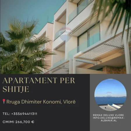 Vlore, shitet apartament 1+1 Kati 3, 76 m² 266.700 € (Rruga Dhimitër Konomi, Vlore)